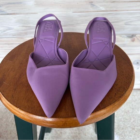 Zara Women's Violet Pointed Slingback Heels - Picture 12 of 12